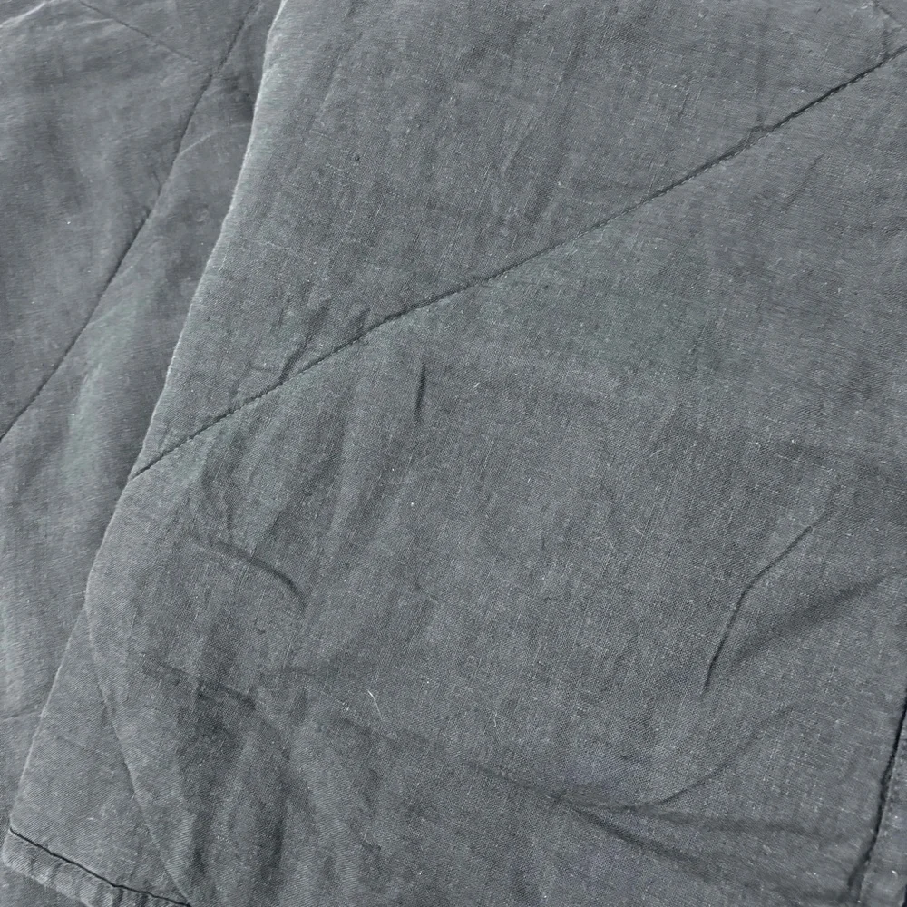 Crate & Barrel-Aire Natural European Flax Standard Pillow Shams-(2)Ficus Green